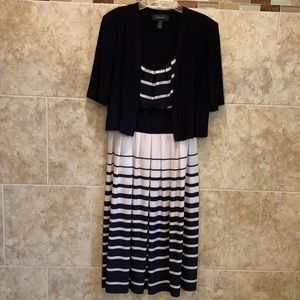 Navy and white size 8 dress with jacket